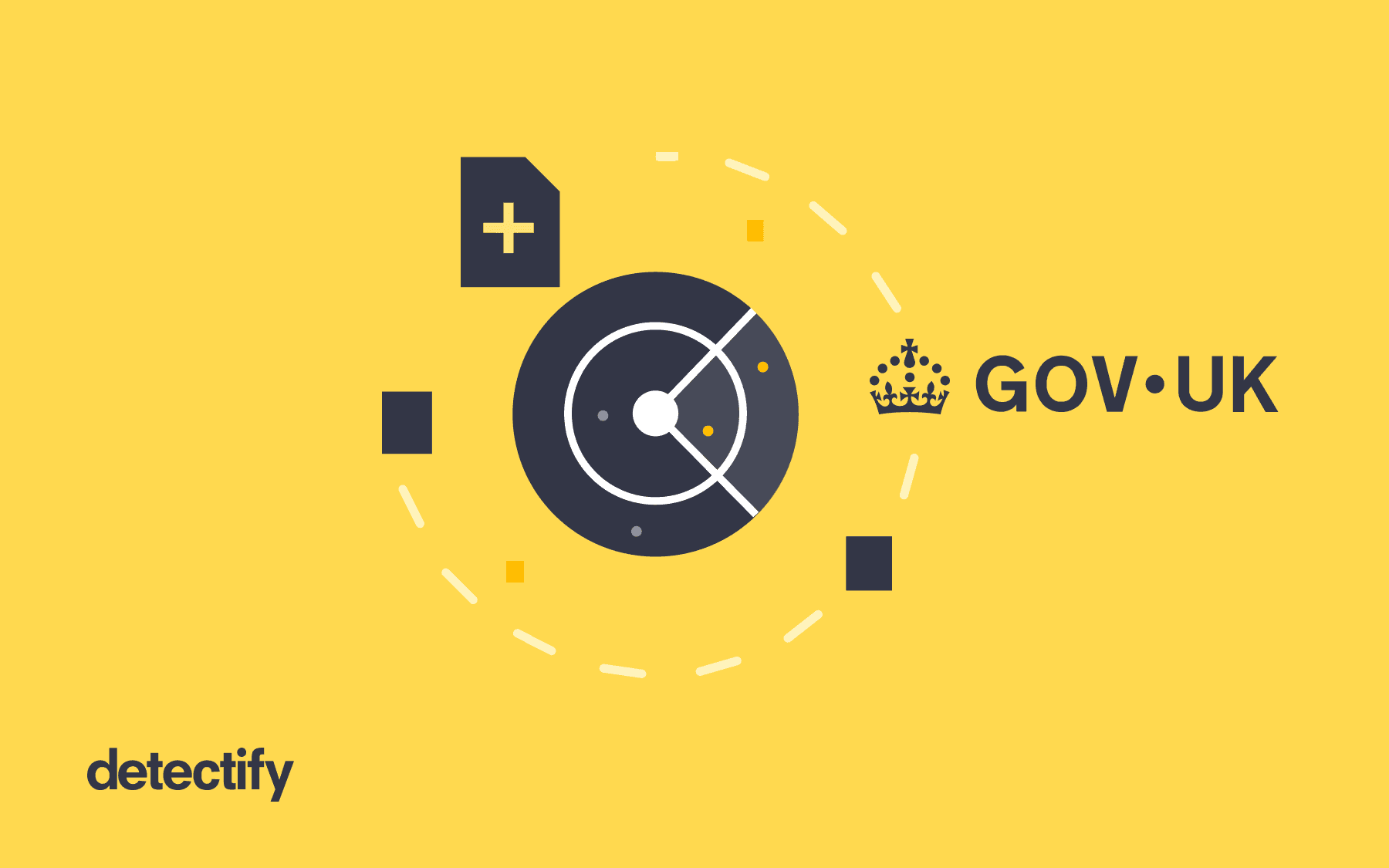 Illustrative graphic showing the detectify and the UK Government logos